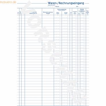 Formularbuch Waren-/Rechnungseingangsbuch A4 beidseitig bedruckt 50 Blatt-1