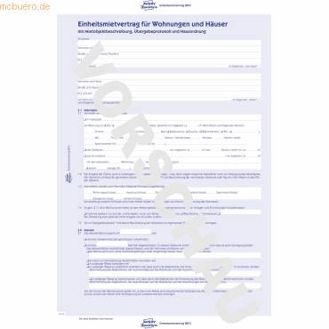 Einheitsmietvertrag m. Übergabeprotokoll A4-1
