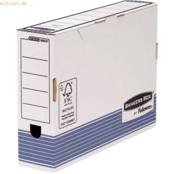 Archivschachtel Folio 80mm weiß/blau FSC