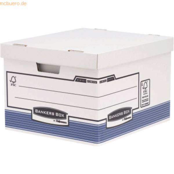 Archivbox groß BxHxT 38,7x29,4x44,5cm blau/weiß