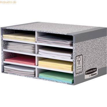 Schreibtischmanager A4 8 Fächer BxHxT 49x26x31cm grau-0