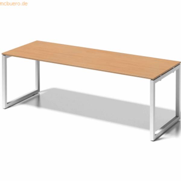 Schreibtisch Cito BxTxH 220x80x74cm buche Gestell verkehrsweiß