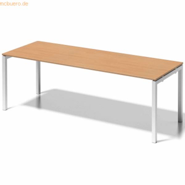 Schreibtisch Cito BxTxH 220x80x74cm buche Gestell verkehrsweiß