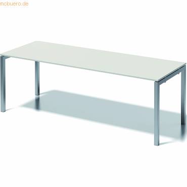 Schreibtisch Cito BxTxH 220x80x74cm grauweiß Gestell silber-0