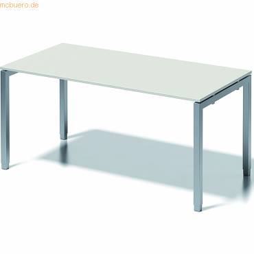 Schreibtisch Cito BxTxH 160x80x65-85cm grauweiß Gestell silber-0