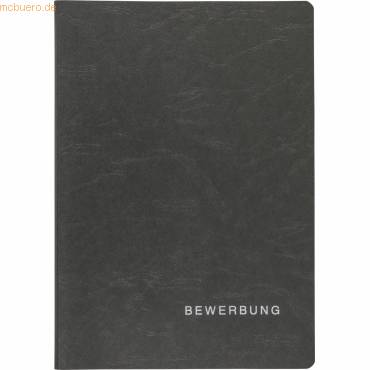 Bewerbungsmappe Karton Lederstruktur 2-teilig schwarz-0