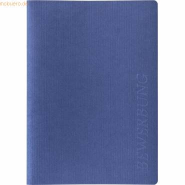 Bewerbungsmappe Karton Linienstruktur 2-teilig blau-0