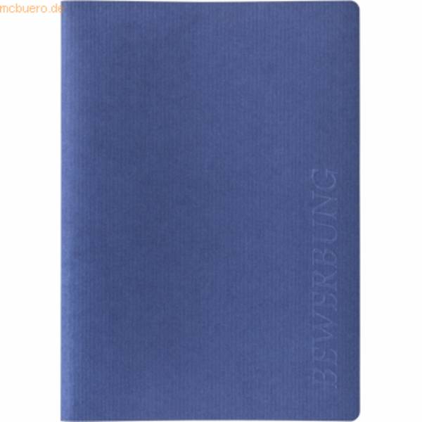 Bewerbungsmappe Karton Linienstruktur 3-teilig blau