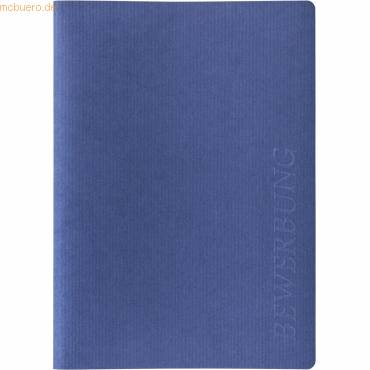 Bewerbungsmappe Karton Linienstruktur 3-teilig blau-0