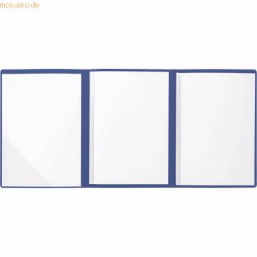 Bewerbungsmappe Karton Linienstruktur 3-teilig blau-1