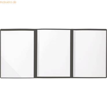 Bewerbungsmappe Karton Linienstruktur 3-teilig schwarz-1
