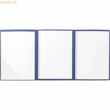 Präsentationsmappe Karton Linienstruktur 3-teilig blau-1