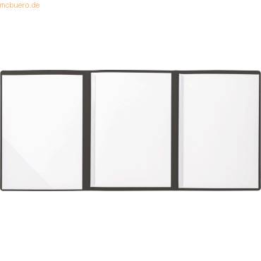 Präsentationsmappe Karton Linienstruktur 3-teilig schwarz-1