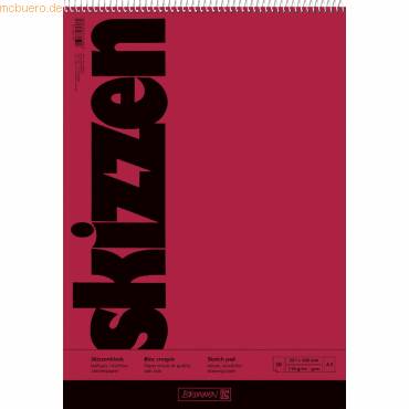 Brunnen 1047350 - Muster - Rot - A3 - 50 Blätter - Hardcover - Universal - 110g-0