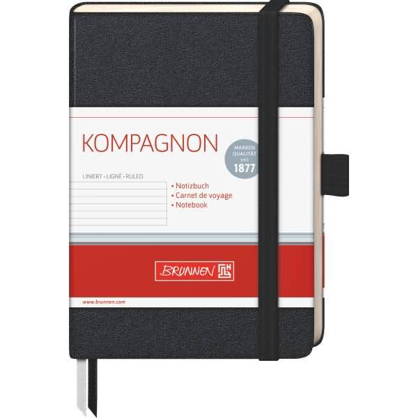 Notizbuch Kompagnon Klassik A6 liniert 96 Blatt 80g/qm schwarz-1