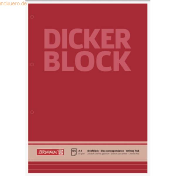 Briefblock Der dicke Block A4 60g/qm liniert 4-fach gelocht 100 Blatt