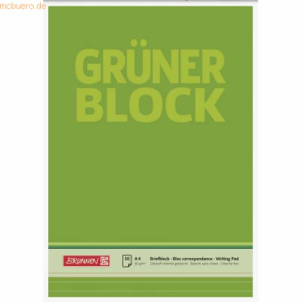 Briefblock Der grüne Block A4 60g/qm liniert 50 Blatt