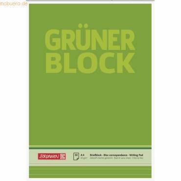 Briefblock Der grüne Block A4 60g/qm liniert 50 Blatt-0