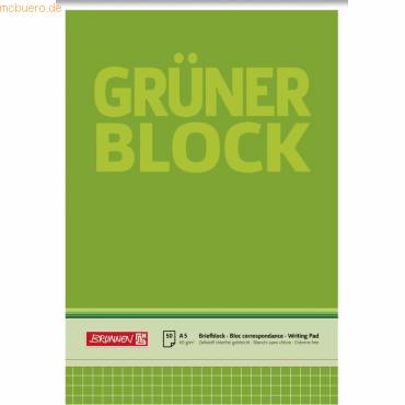 Briefblock Der grüne Block A5 60g/qm kariert 50 Blatt-0