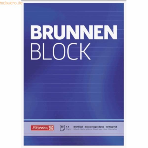 Briefblock Brunnenblock A4 70g/qm liniert 50 Blatt