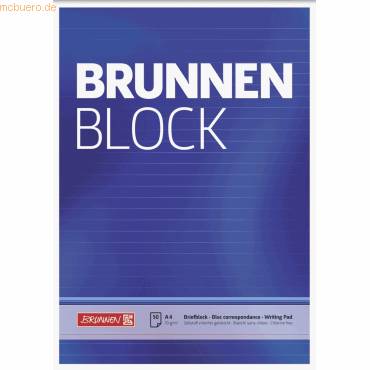 Briefblock Brunnenblock A4 70g/qm liniert 50 Blatt-0