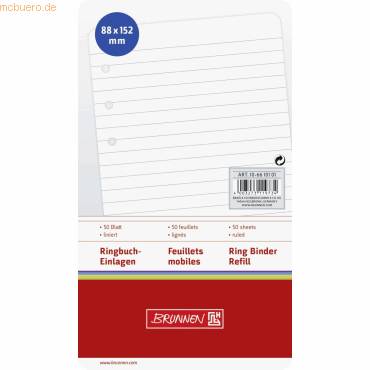 Ringbucheinlagen 8,8x15,2 liniert 50 Blatt-1