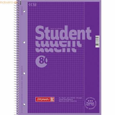 Kollegblock Student Colour Code A4 90g/qm 80 Blatt purple Lineatur 26-0
