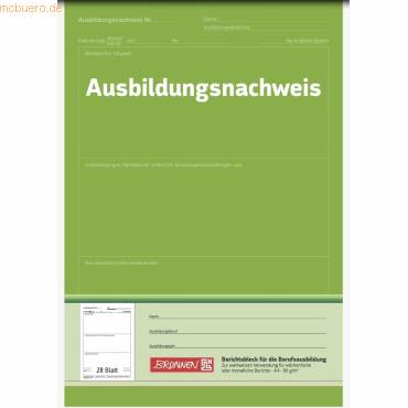 BRUNNEN - Ausbildungsnachweis wöchentliche/monatliche Eintragungen Formularbuch - A4-0