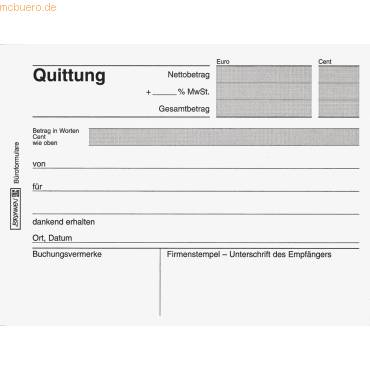 Quittungsblock A6 quer 2x40 Blatt selbstdurchschreibend-0