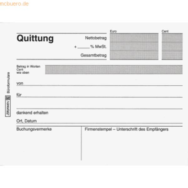 Quittungsblock A6 quer 2x40 Blatt selbstdurchschreibend