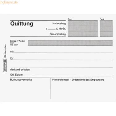 Quittungsblock A6 quer 2x40 Blatt selbstdurchschreibend
