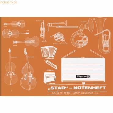 Notenheft A5 quer Star 8 Blatt Lineatur 14-0