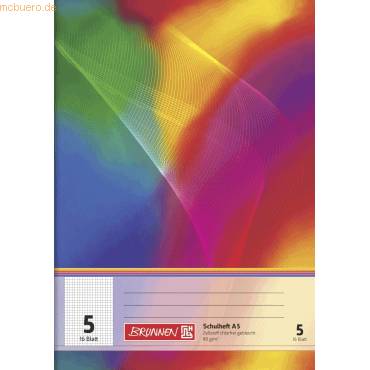 Schulheft A5 Lineatur 5 16 Blatt mehrfarbig-0