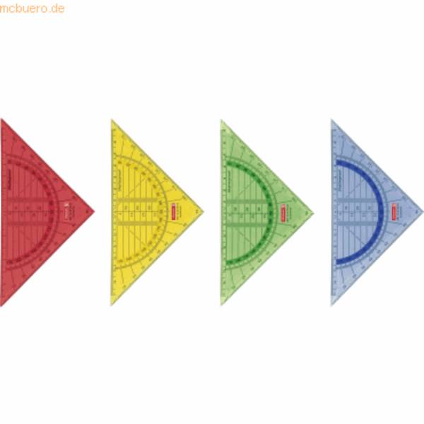 Geometrie-Dreieck 16cm bruchsicher farbig sortiert