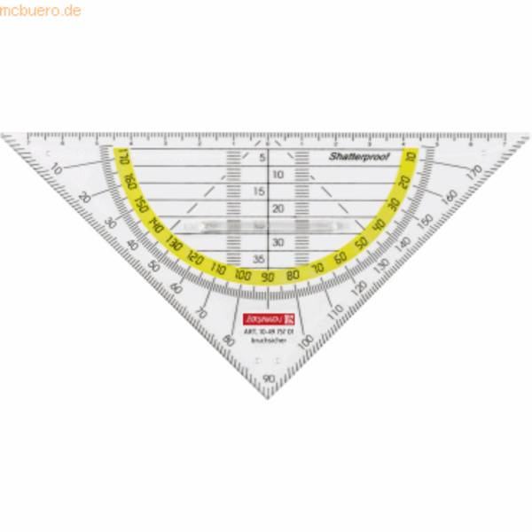 Geometrie-Dreieck 16cm bruchsicher mit Griff glasklar