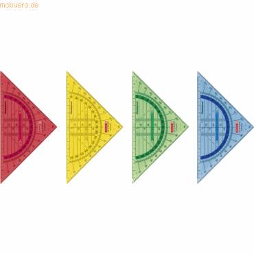 Geometrie-Dreieck 16cm bruchsicher Griff farbig sortiert-0