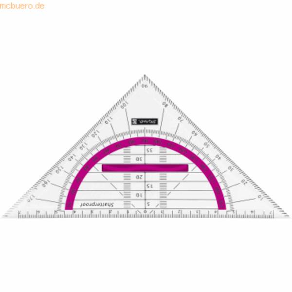 Geometrie-Dreieck 16cm Griff pink
