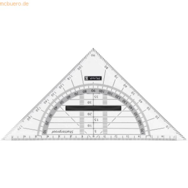 Geometrie-Dreieck 16cm Griff onyx