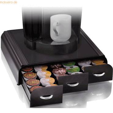 Dispenser für Kaffeekapseln 3 Schubfächer 34,2x32,7x6,9cm schwarz-0