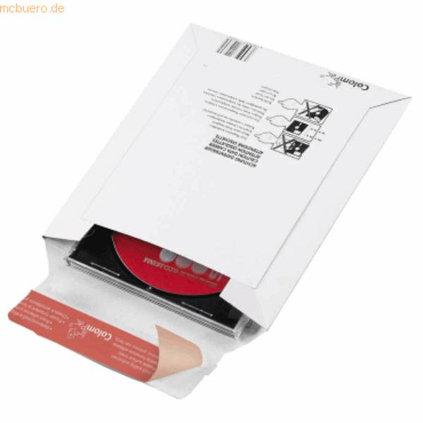 CD-Versandtasche für Jewel-Case 1-2 CD-ROM haftklebend weiß