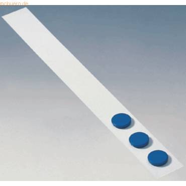 Magnetleiste 1000x50mm selbstklebend weiß incl. 5 Magnete 32mm blau-0