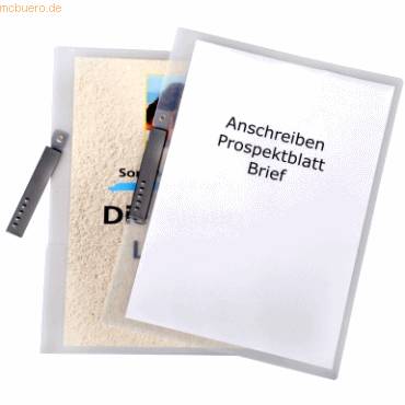Klemmhefter A4 PP bis 50 Blatt mit A4-Tasche natur-transparent-0