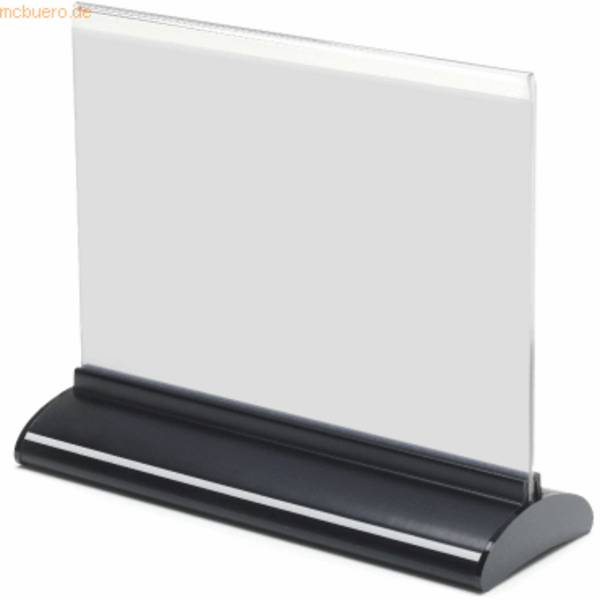 Tischaufsteller A5 quer Acryl mit extrudierte-Sockel transparent/schwarz