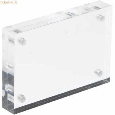 Acrylblock magnetisch 9,5x6,5x1,5cm transparent (für Visitenkarten)-0