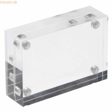Acrylblock magnetisch 9,5x6,5x3cm transparent (für Visitenkarten)-0