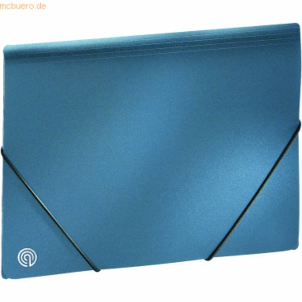 Eckspannmappe A4 PP blue metallic