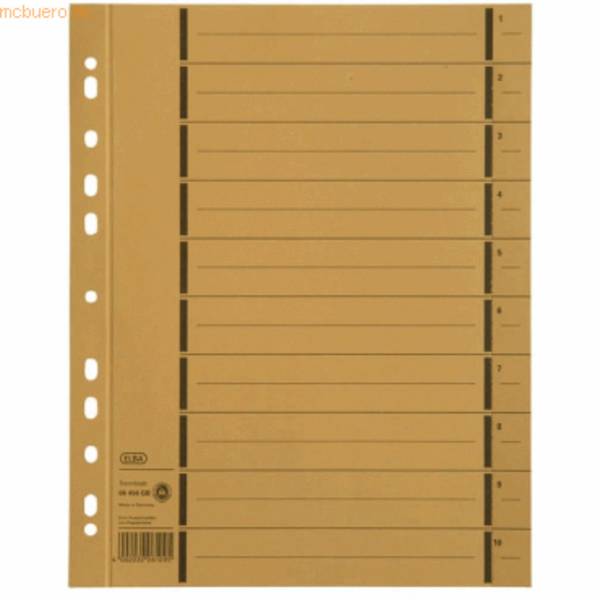 Trennblatt A4 mit Perforation Manilakarton gelb