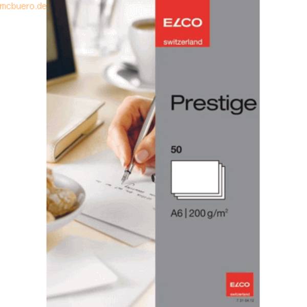 Schreibkarten A6 Prestige hochweiß blanko 200g/qm VE=50 Stück