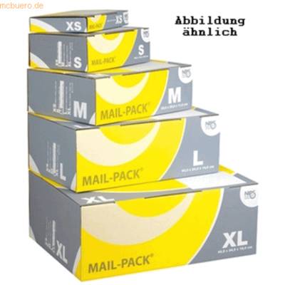 Versandfaltschachtel Mail-Pack S 250x175x80mm grau/gelb