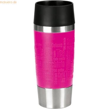 EMSA TRAVEL MUG Isolierbecher, Edelstahl, Manschette, Himbeer, 0,36 L